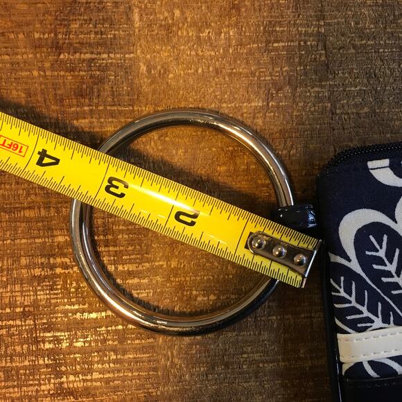 Vera Bradley Twirly Birds Navy Blue Bangle Cosmetic Wristlet Coin Purse Wallet - Picture 6 of 8